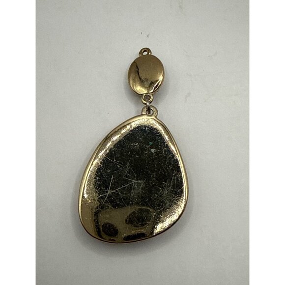 Gold-Tone Drop Pendant With Red Faceted Stone & Glitter Top Accent - Picture 3 of 3